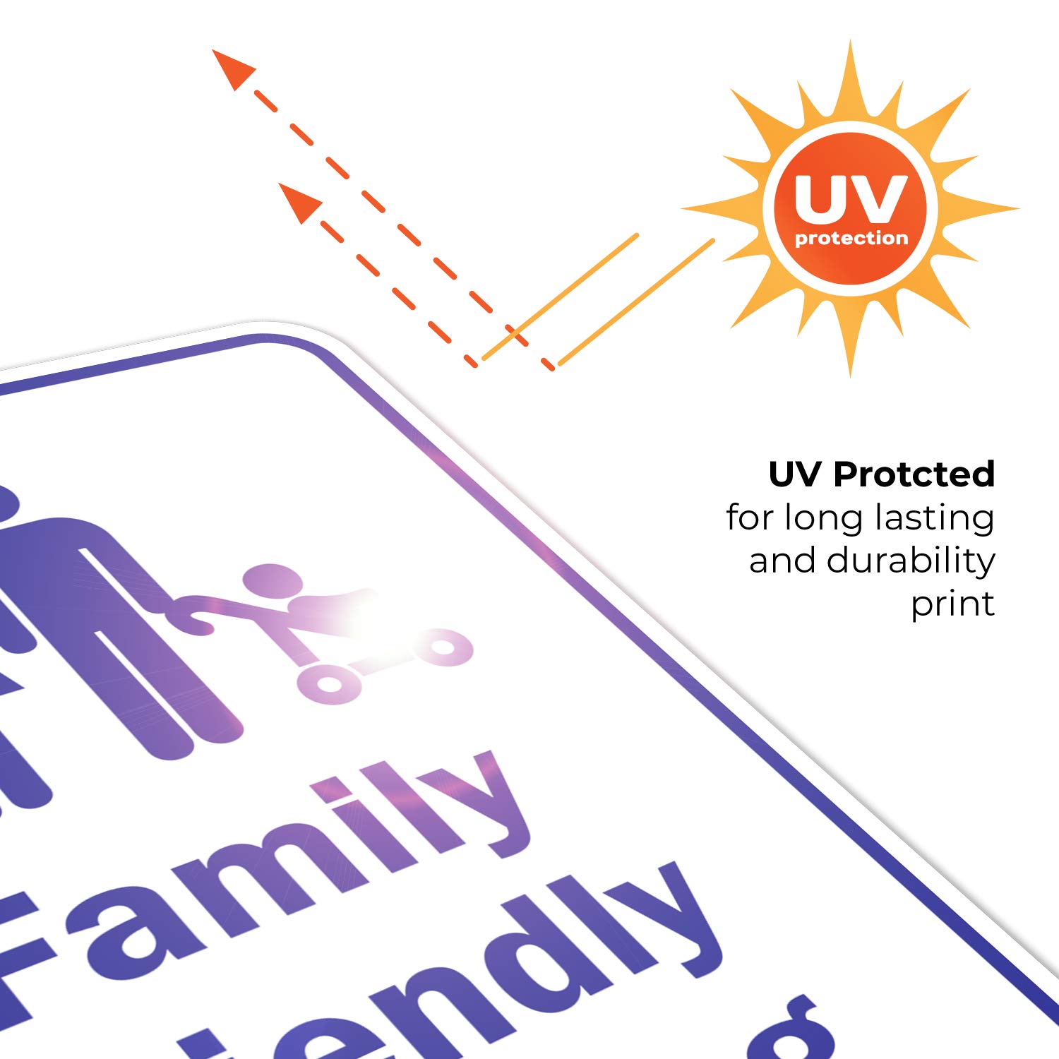 Family Friendly Parking Sign, 18x24 Inches, Rust Free .063 Aluminum, Fade Resistant, Easy Mounting, Indoor/Outdoor Use, Made in USA