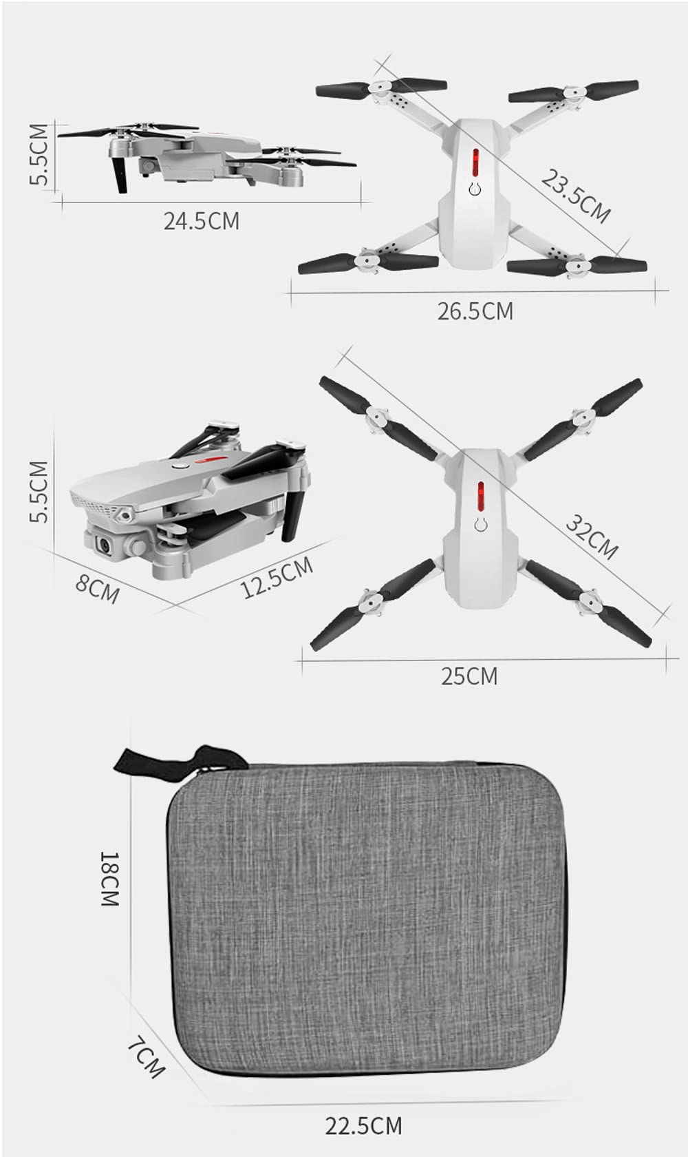 Drone con cámara 4K, Drone infantil con dos cámaras, drones controlados por radio FPV, control con un solo clic, modo sin cabeza,mantenimiento en altura,batería*2,regalo para niños y adultos