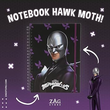 ZAG STORE - Miraculous Ladybug - Super Heroes Notebook Hawk Moth A4