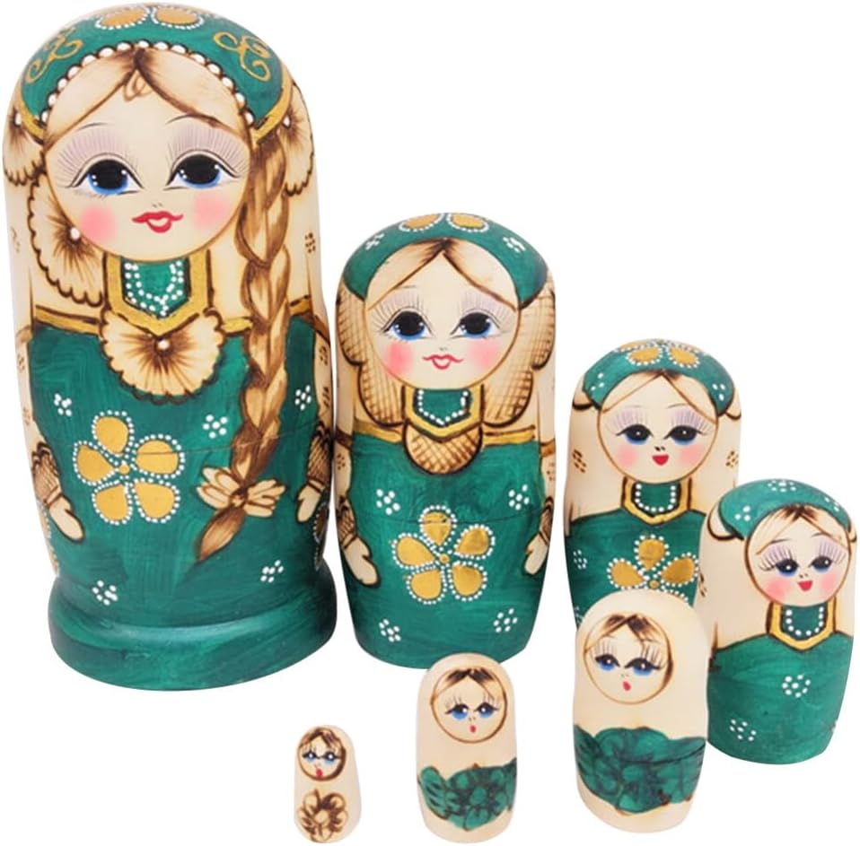 Wooden Russian Nesting Dolls Matryoshka Dolls Stacking Doll Toys for 7pcs