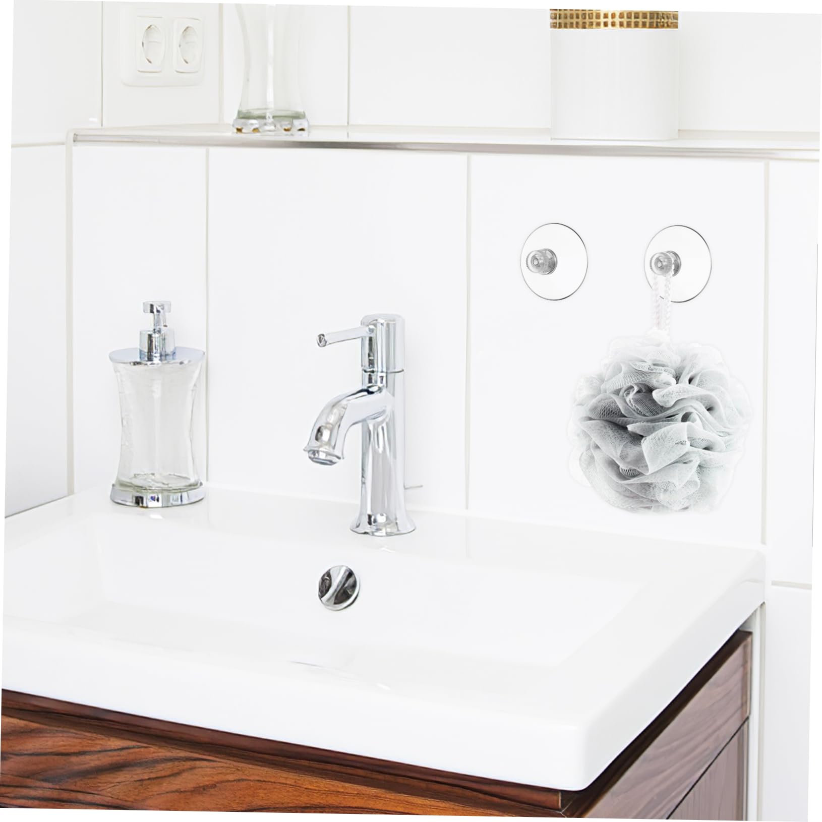 JJLFresheners - 20 ventosas transparentes con ganchos, plástico de PVC