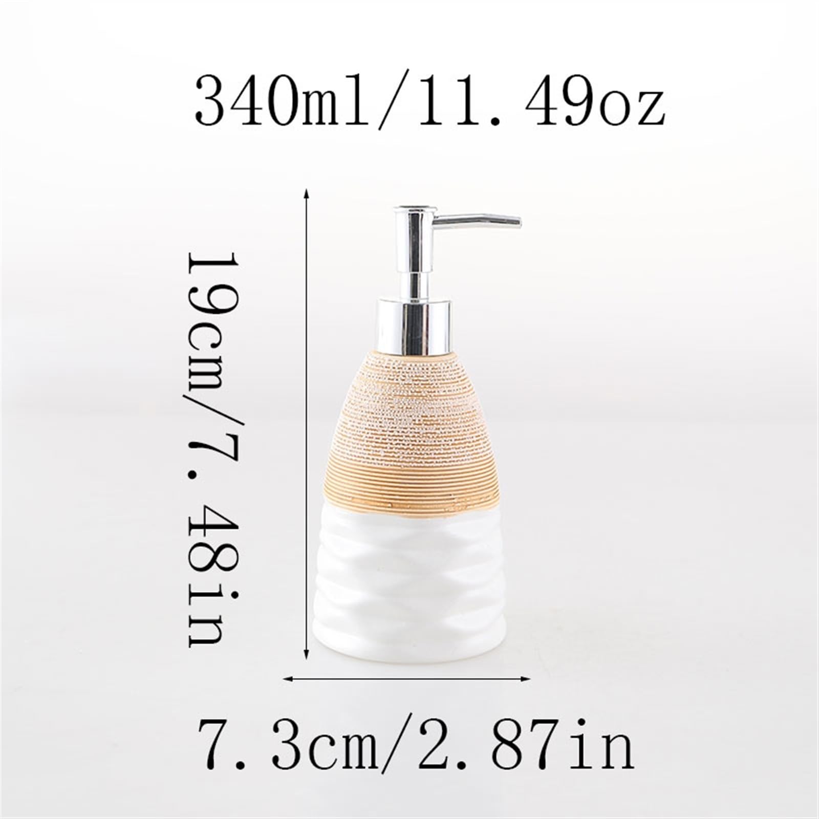 Dispenser di sapone per bagno e bagno, pompa di sapone spazzolato in rilievo, bottiglia di sapone in ceramica per cucina bagno dispenser a pompa manuale