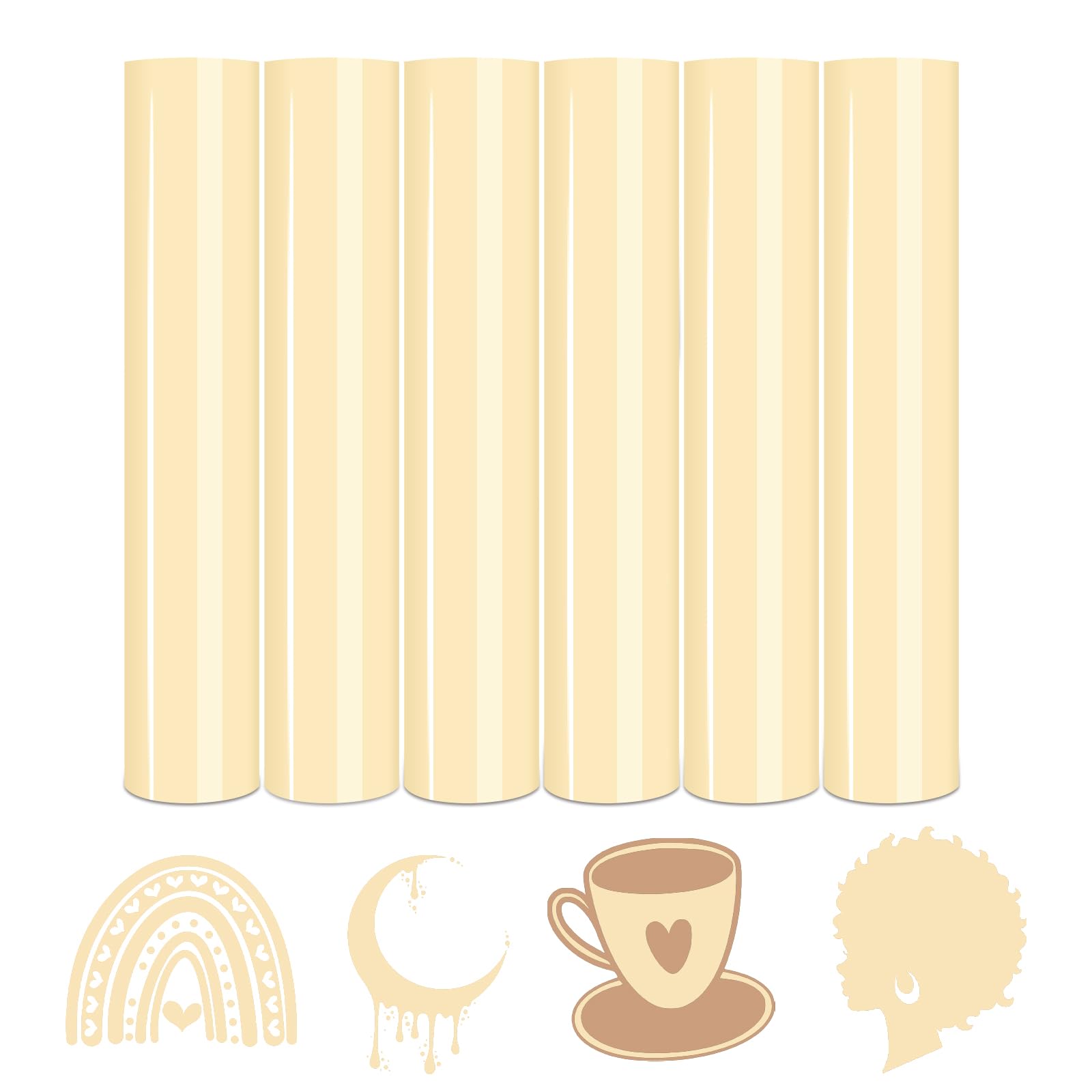 Tintnut Cornhusk Color Heat Transfer Vinyl,6 Pcs 12x10in Iron on Vinyl