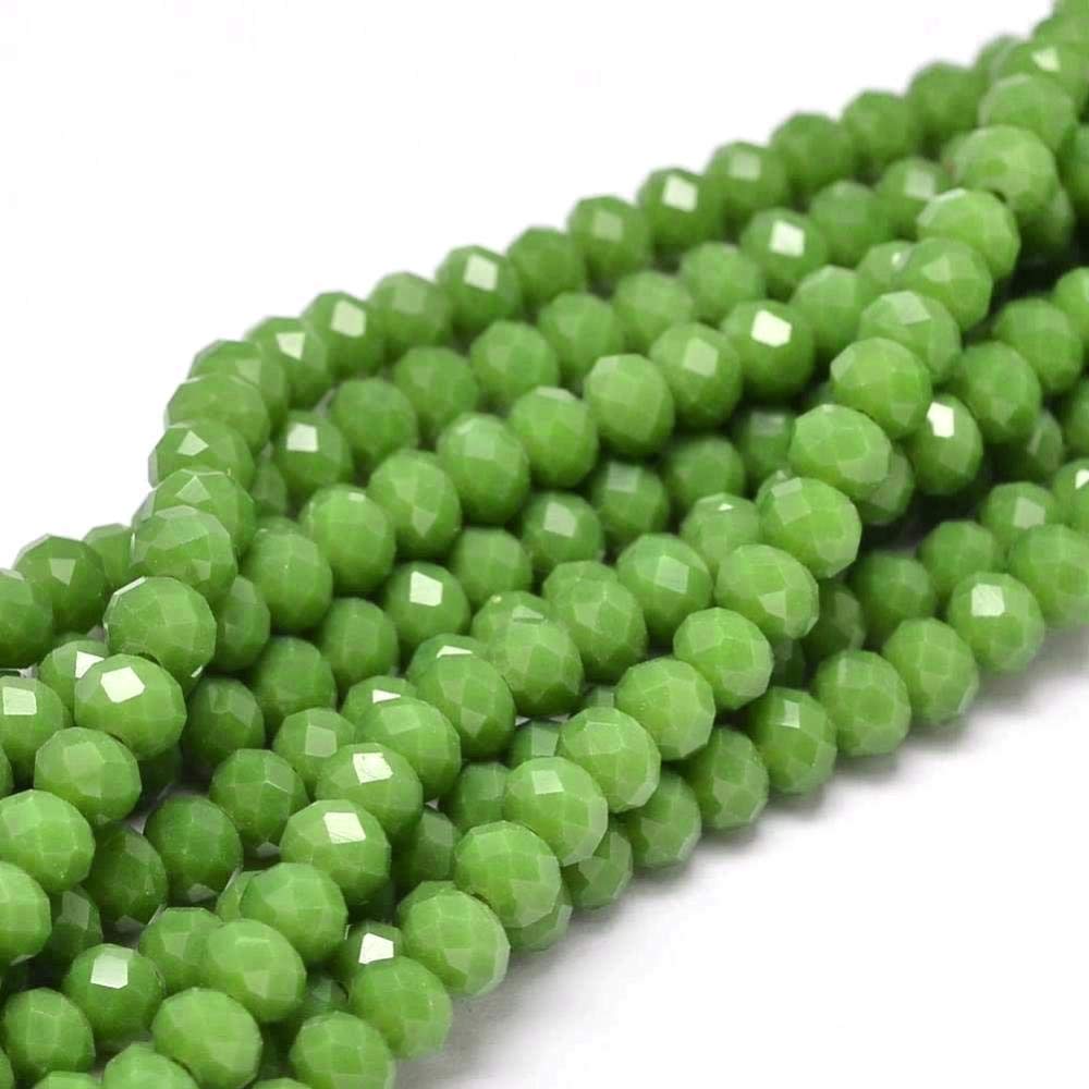 Perline di giada verde rondelle da 2 x 4 mm / RNS2-50 - Italia