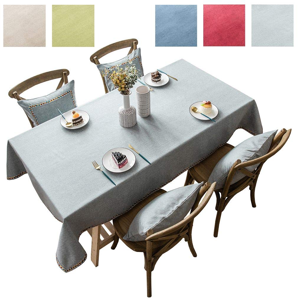 Nappe de table coton lin anti-poussière table basse salon grise