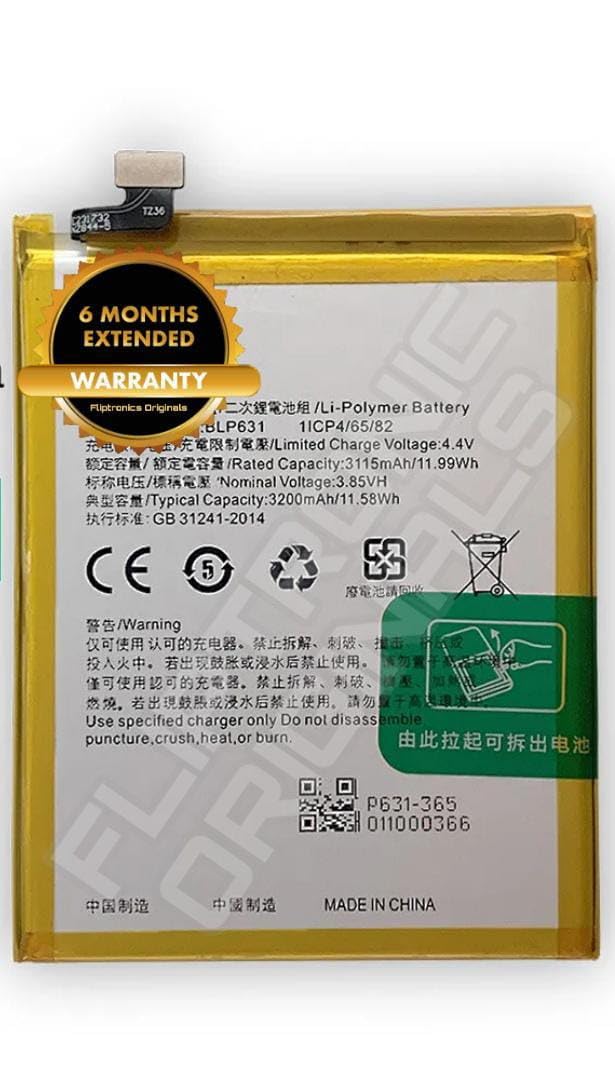 FLIPTRONICS ORIGINALS™ BLP631 Battery for Oppo F3 / F5 / A77 /CPH1723 / CPH1727 / CPH1609 / CPH2339 / Battery(B156)