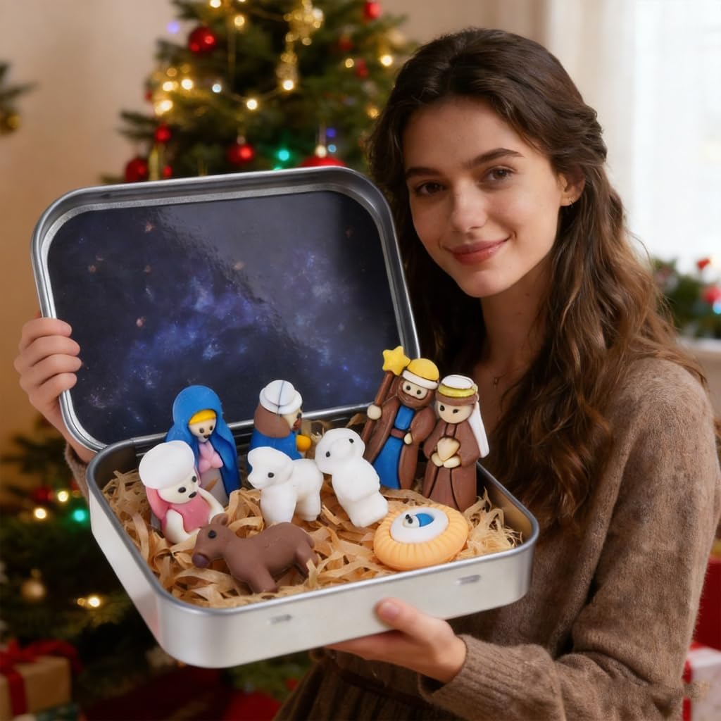Compact Christmas Bethlehem Display Gift Set Crafted for Festival Tabletop Decoration Nativity Scene
