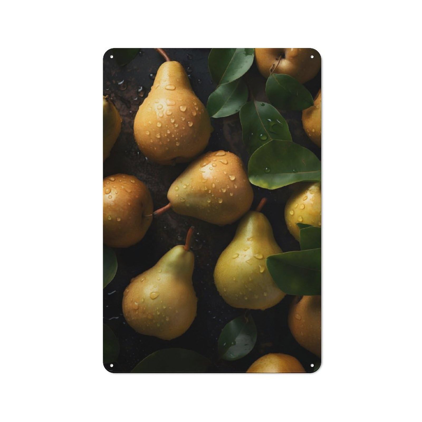 Vintage Metal Sign 30x20cm Featuring Tasty Pears, Home Bar Decor for Cafe, Pub, Workshop Or Home Bar