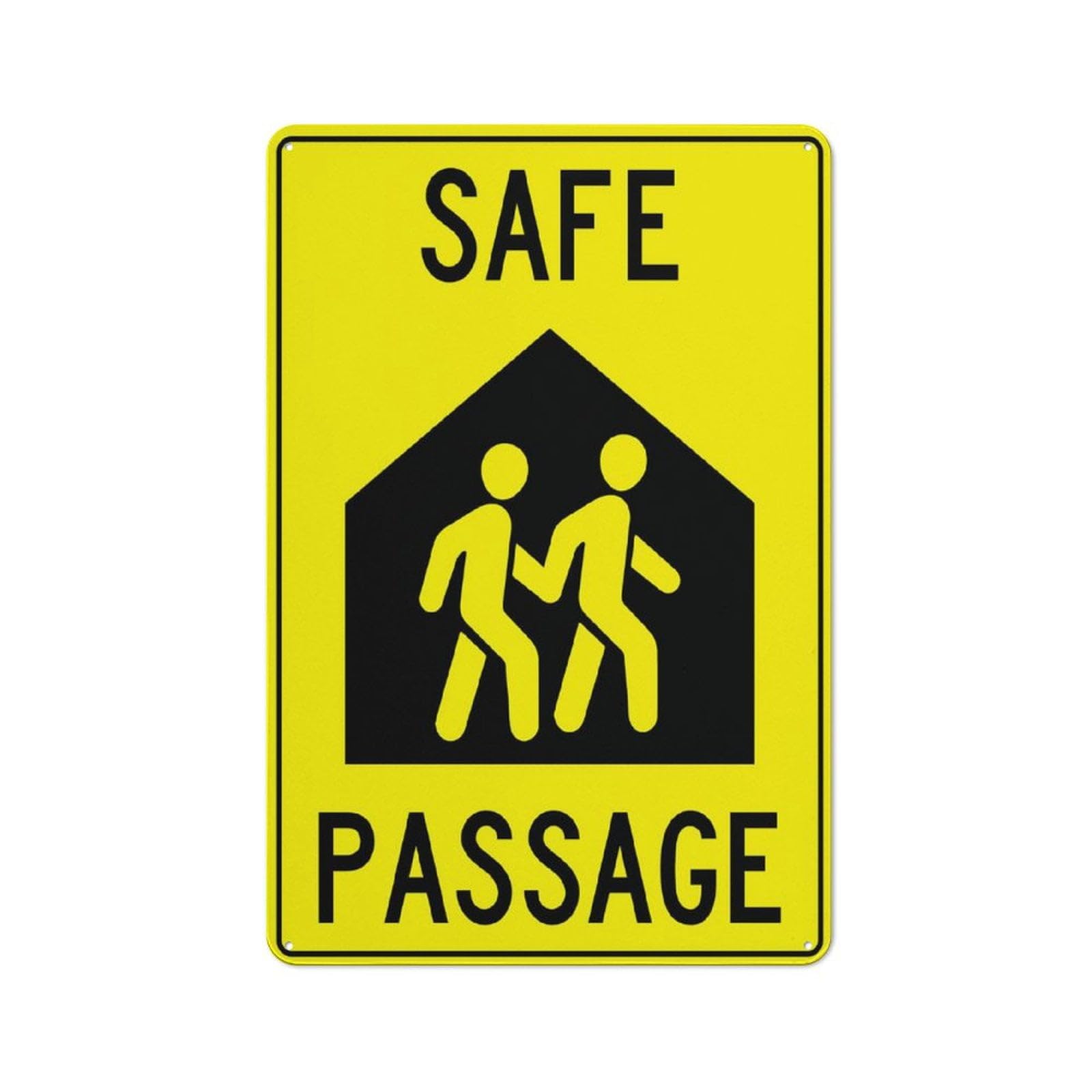 Safe Passage Art Plaque Wall Decor Look Funny Gifts for Cafe Home Kitchen Bathroom Farm Garden Bar Posters Tin Sign 8x12 Inch