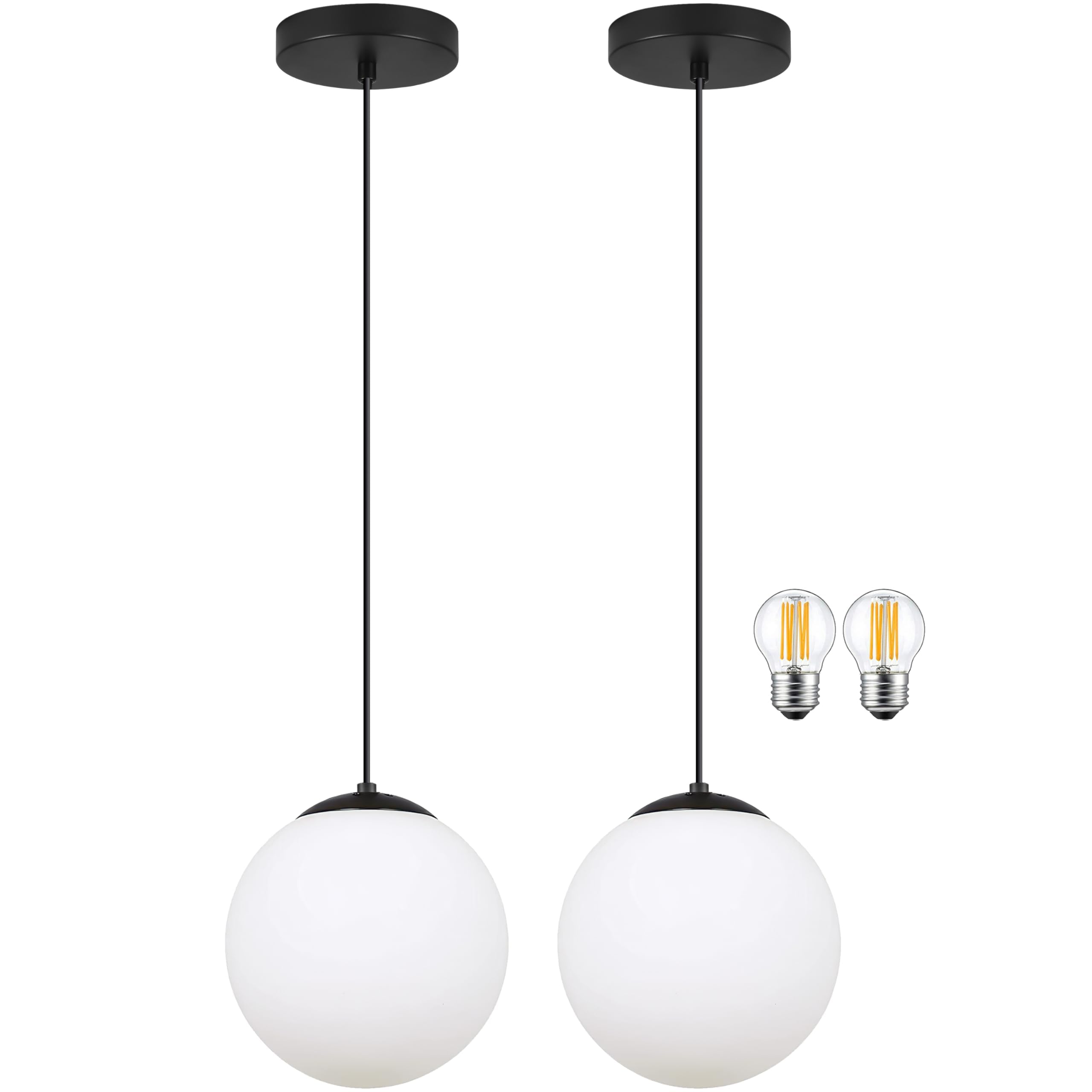 Photo 1 of KoKo&Yukina 6" Milk Glass Pendant Light (2 Pack)