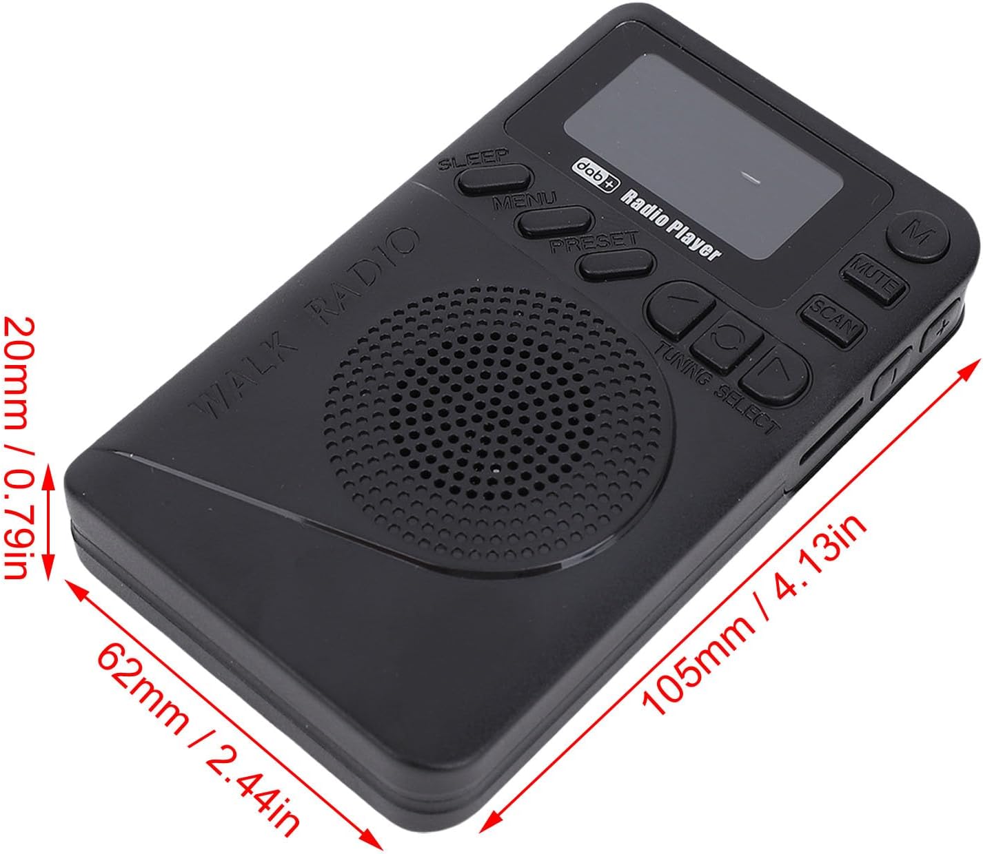 GOWENIC Portable Rechargeble DAB FM Radio, 1.44 Inch Color Display, with Bluetooth Speaker and Storage Card, for Listen to Music and Radio
