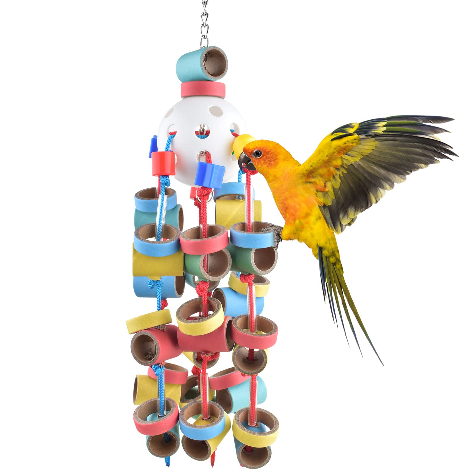 Buy Bissap Bird Toys for Parrots, Bagel Cascade Bird Toy Paper