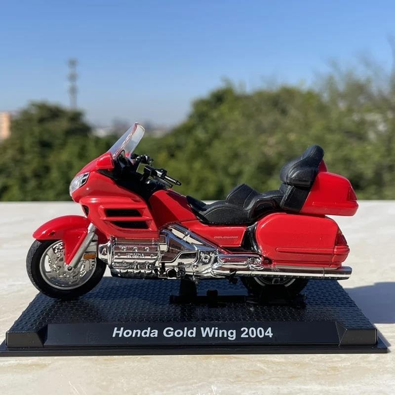 Mini Simulation Motorcycle Toys 1:24 for Honda 2004 Gold Wing Alloy Motorcycle Model Children's Toys Adult for Boys(Red)