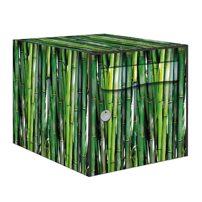 Autocollant Boîte aux Lettres Bambous Verts : Masquez la Rouille - Kit 5 Faces