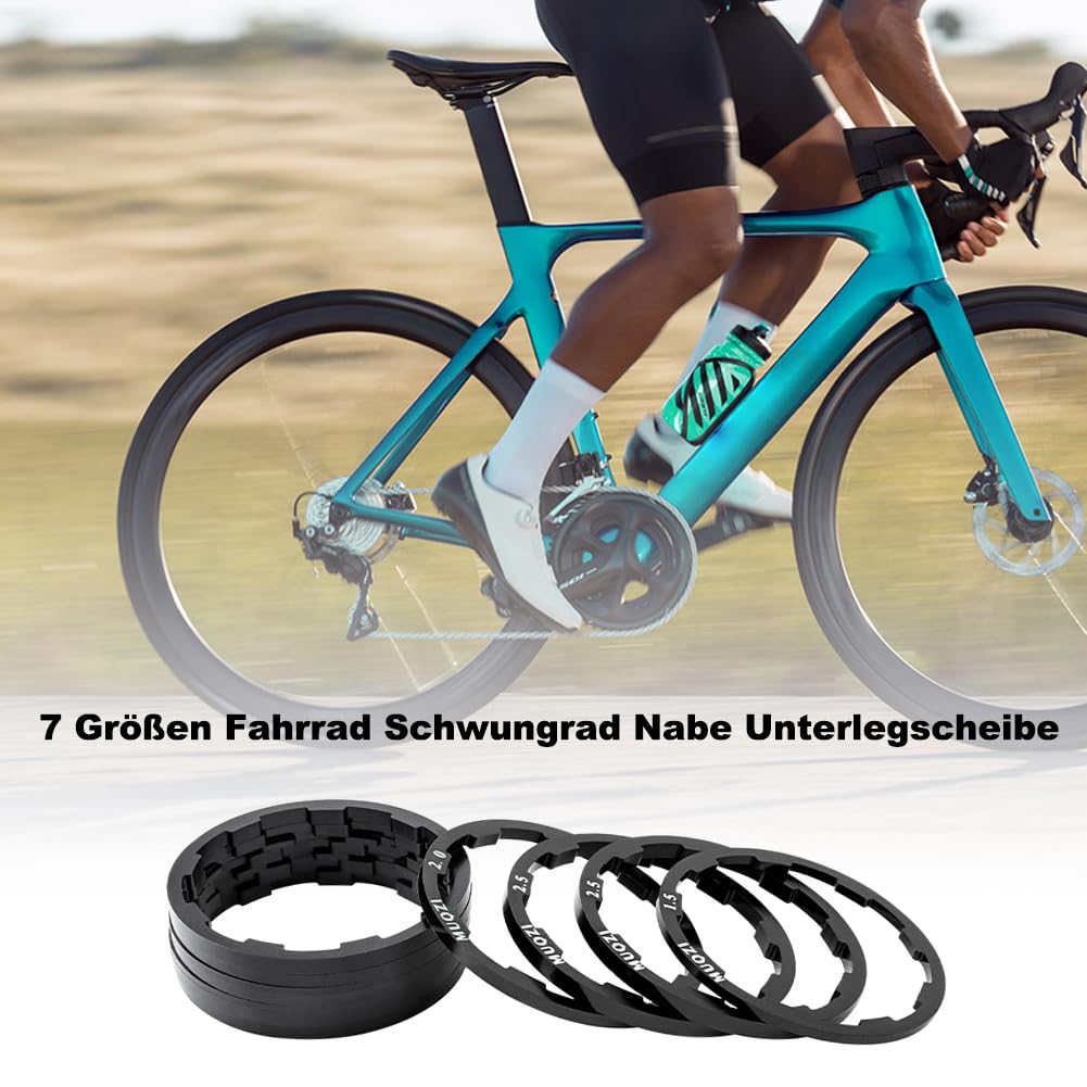 8 sztuk rowerowych koła zamachowego, piasty, przekładka, łożysko wewnętrzne, spacer, kaseta dystansowa, spacer, spacer, do rowerów wyścigowych MTB (1.0/1.5/1.85/2.0/2.0/2.18/2.35/2,5 mm)
