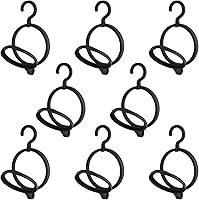 JEUIHAU 8-Pack Hanging Wig Stands - Sturdy Black Plastic Wig Hangers for Secure Wigs & Hats Storage Display