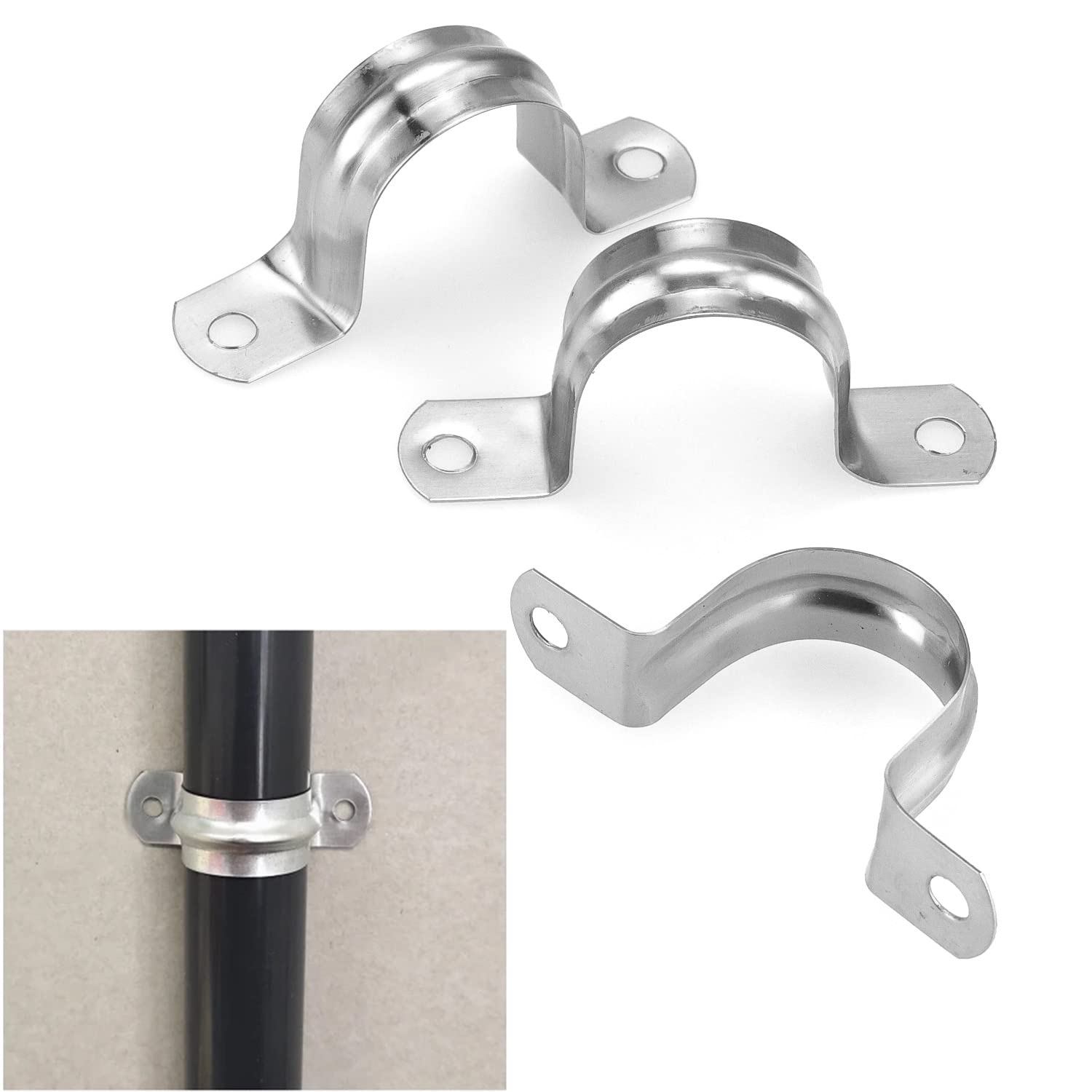 10x Edelstahl Rohrschellen 50mm - U-Schellen Aus 304er SS Für Gasrohre & Wasserleitungen