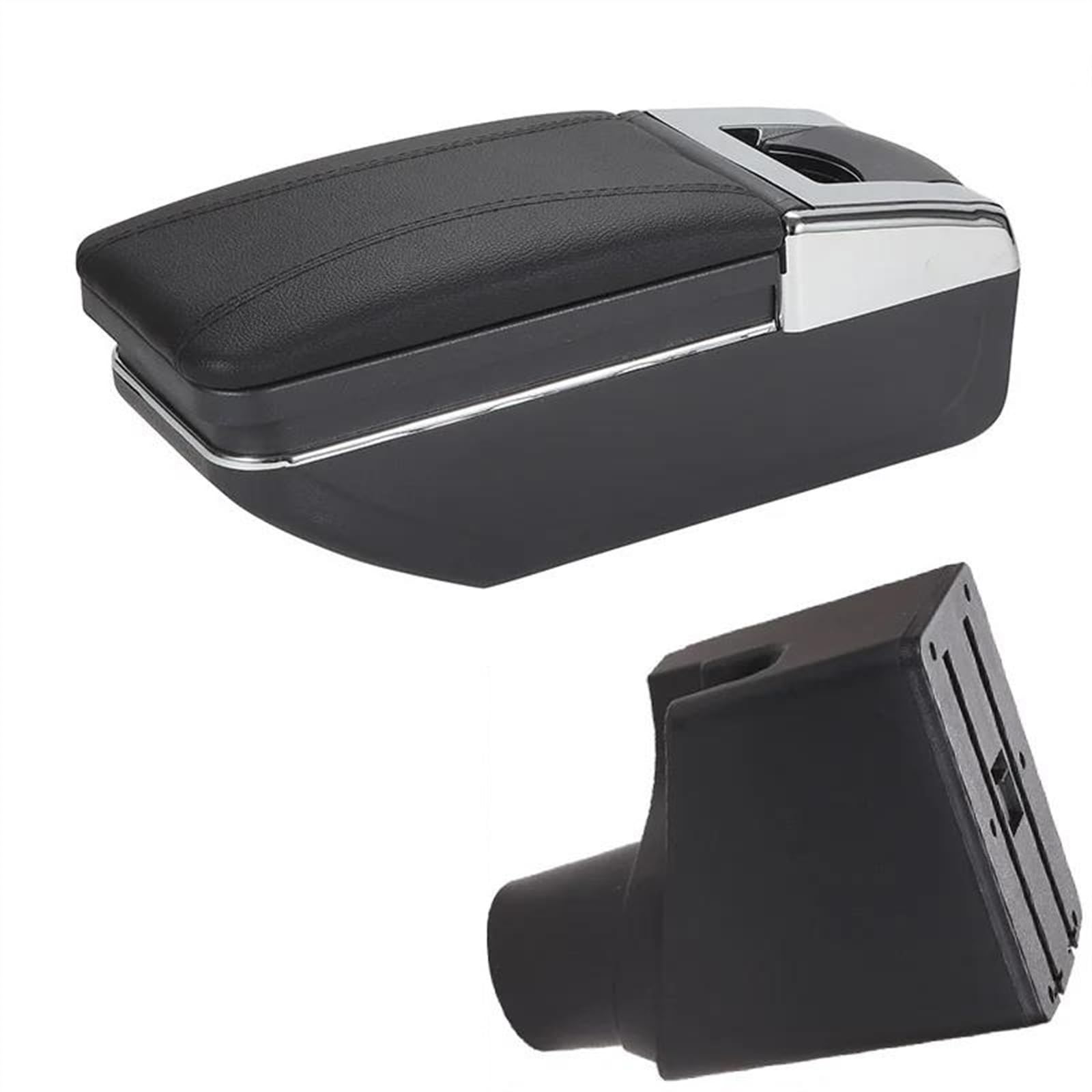 NOHEEU Car Armrest Box Center Storage Interior Details Retrofit Parts For Yaris For Hybrid 2015-2023(C2 Black line No USB)