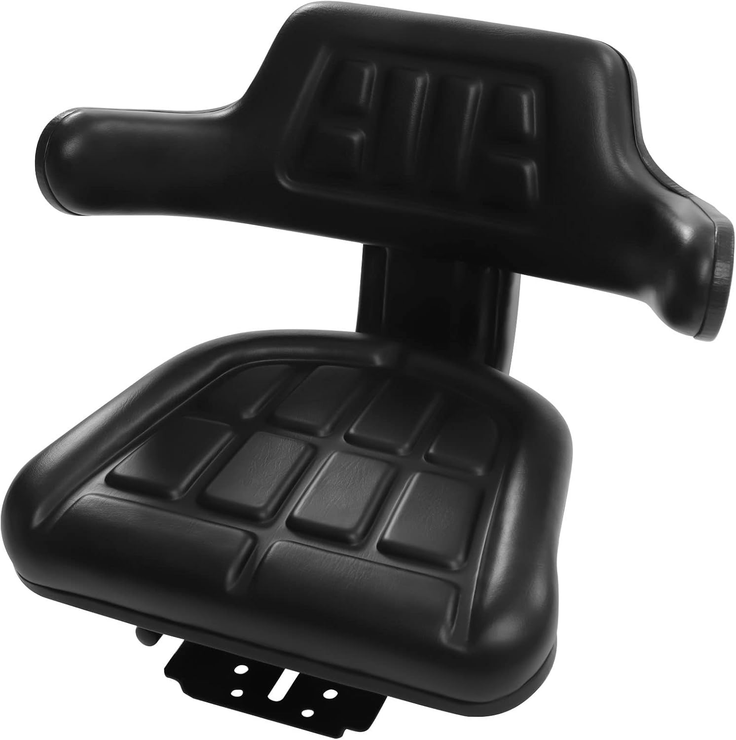 Black Universal Forklift Seat, Tractor Seat with Adjustable Base & Handle, Fits International Harvester 454 464 574 584 585 Tractor Seat (TY-B25-1)