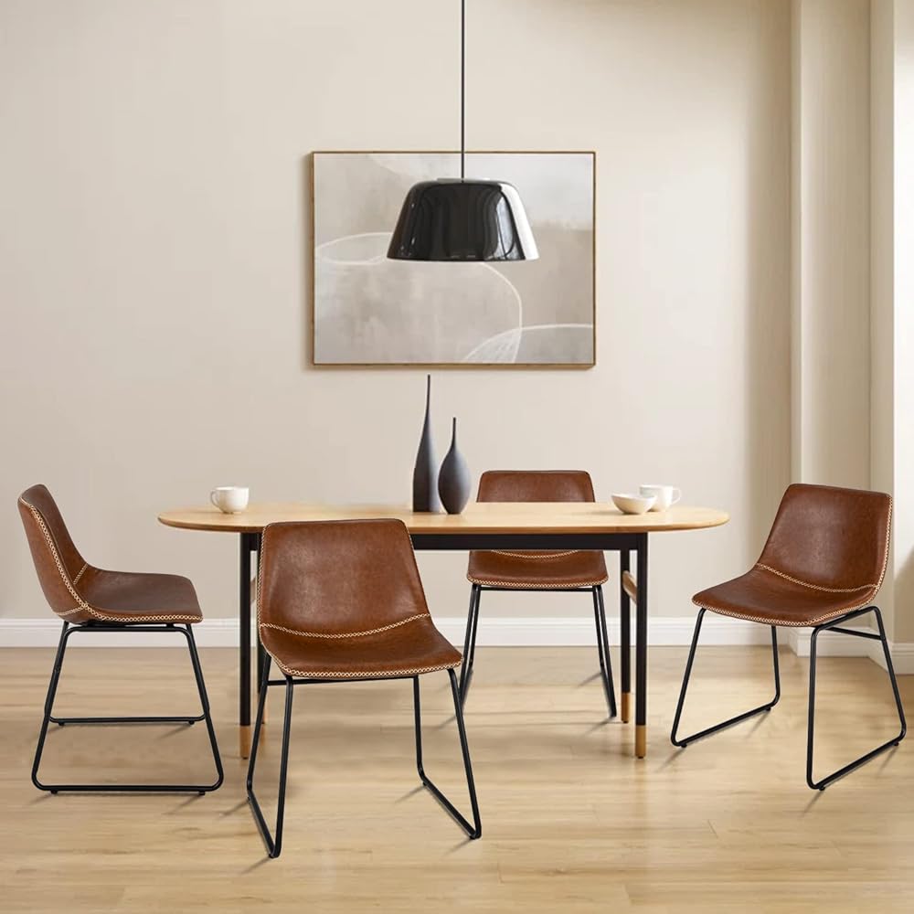 45/mo Finance HeuGah Dining Chairs Set of 4, Modern Industrial