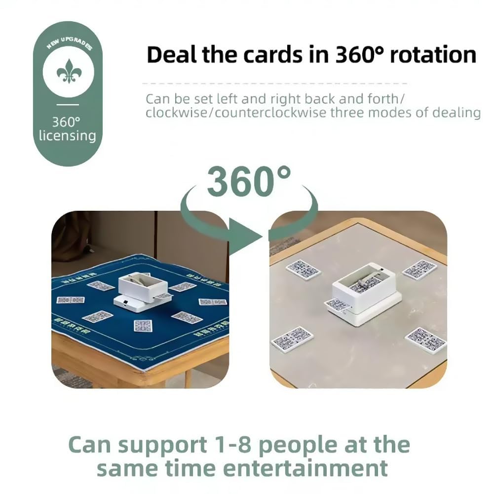 Améliorez l'expérience de jeu avec le concessionnaire de cartes UNO, Blackjack, Texas Hold'em entièrement automatique – Machine à diviser 4 jeux rechargeable pour jusqu'à 8 joueurs