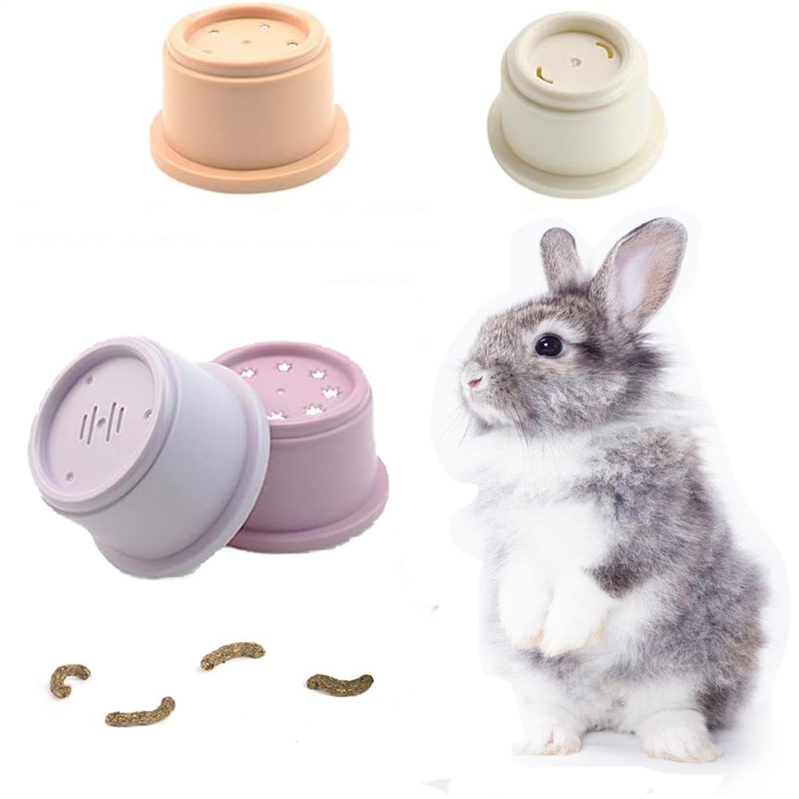 Kaninchen Stapelbecher - 8 Stück Nesting Anreicherung Spielzeug Set | Kleintiere Futtersuche Spiel Stapelsystem Funktion, Ideal für Hasen Meerschweinchen Hamster Interaktive Fütterungsaktivität