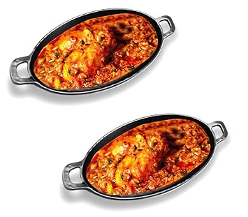 A.R. Handicraft Products Melamine Kadai - Black Hammered Design 21 cm with Handle Serving Kadai Pack of 2 Pcs 650 ml