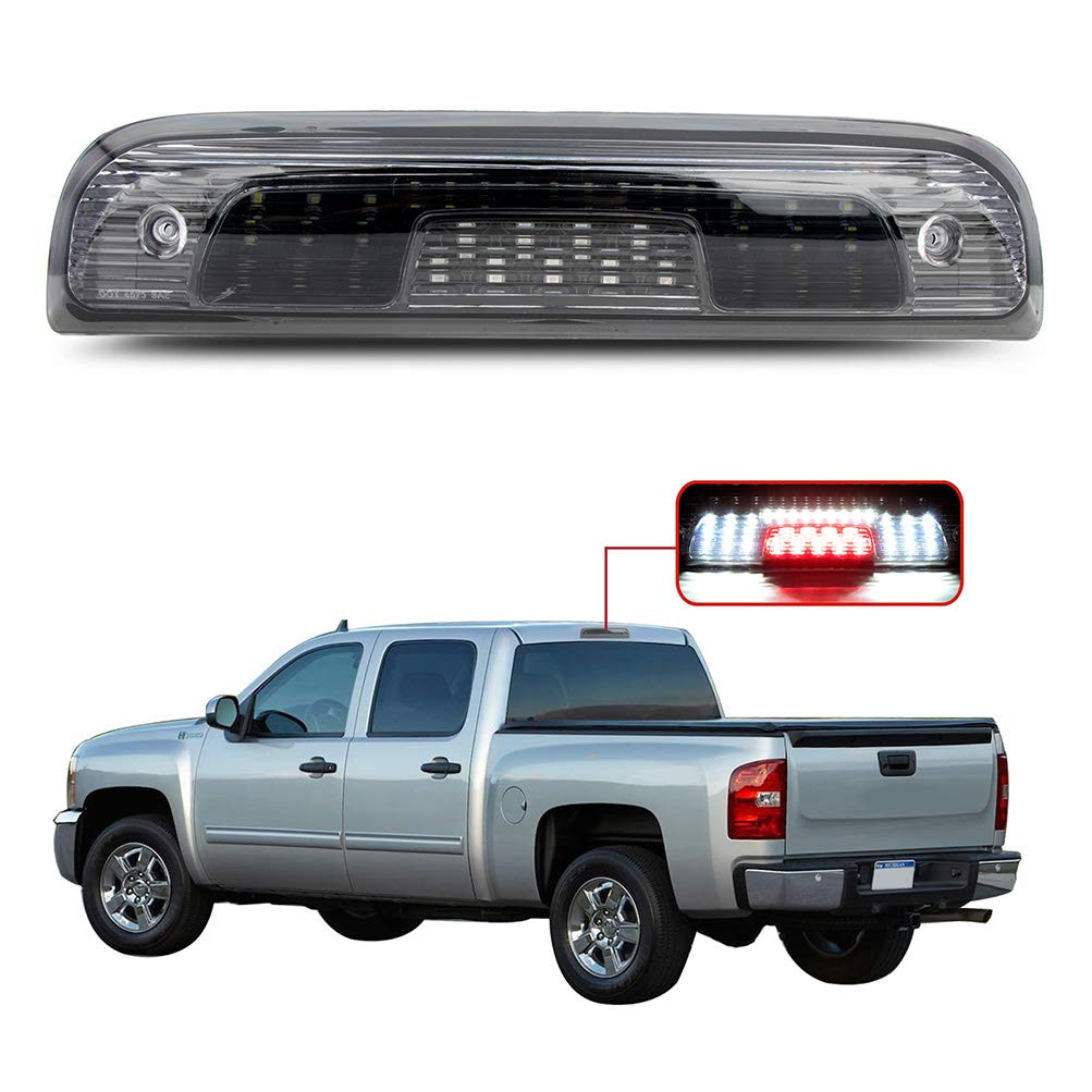 LBRST 3rd Brake Light Fit For Chevy Silverado For GMC Sierra 1500 2014-2018 For Chevy Silverado 2500 HD 3500 HD For GMC Sierra 2500 HD 3500 HD High Mount Stop Light (Black Housing+ Clear Smoke Lens