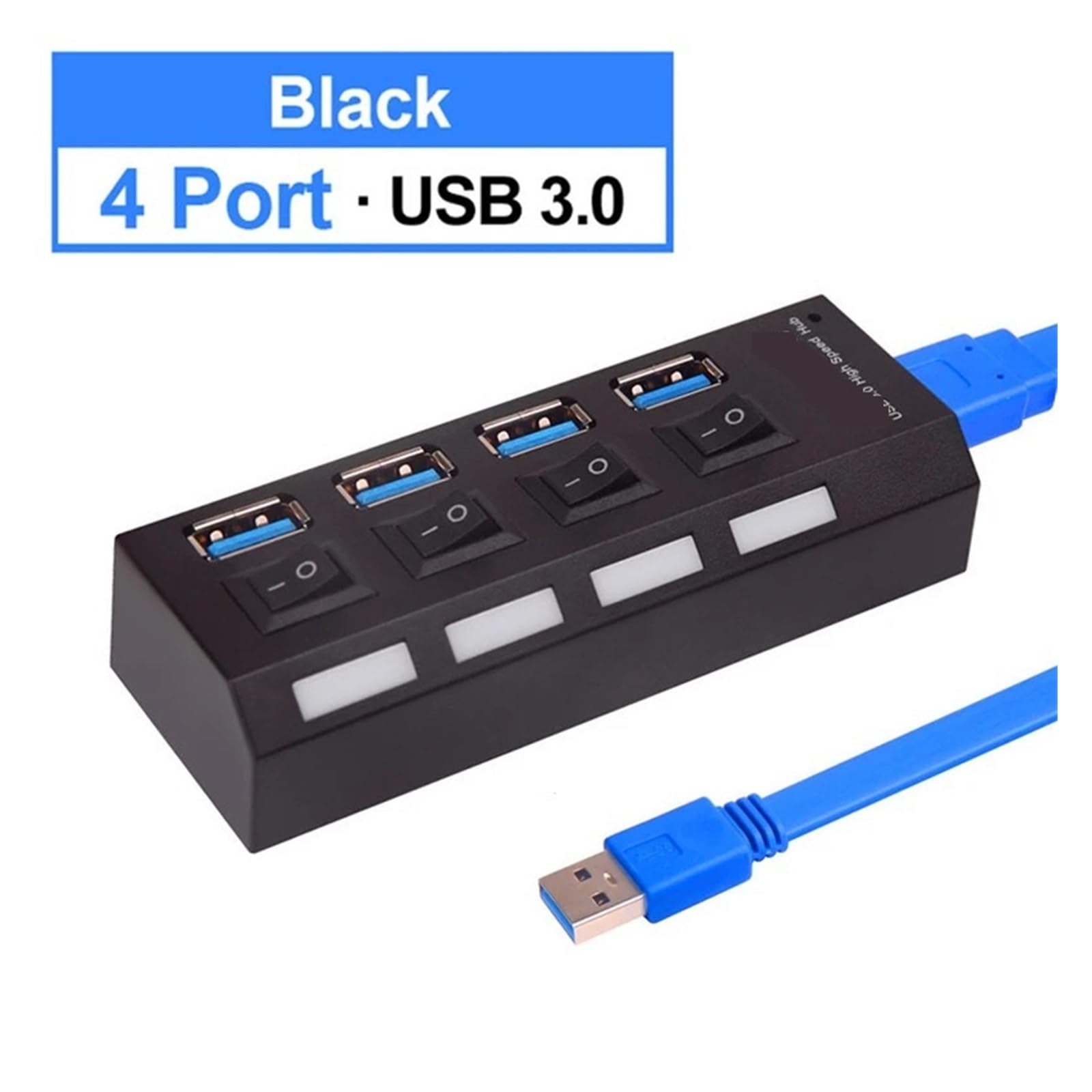 HUB USB 3.0 Multi 4 7 Splitter Porta Con Adattatore Di Alimentazione For PC Accessori For Laptop Multipli Capacità Di Ricarica Rapida(3.0 4 Port Black)