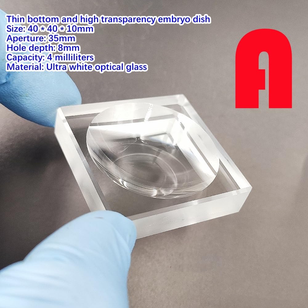 1 Stück Embryoschale mit dünnem Boden for die Gewebekultur – Laborverbrauchsmaterial for die Embryozählung und -beobachtung(A: 40x40x10mm)