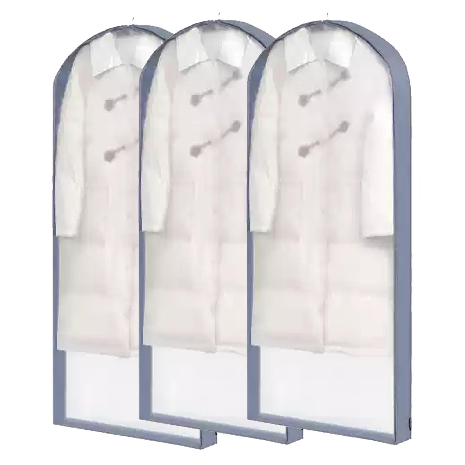 Bolsas de almacenamiento de ropa, bolsas de traje reforzadas para camisas, abrigos, vestidos, paquete de 3, plástico transparente