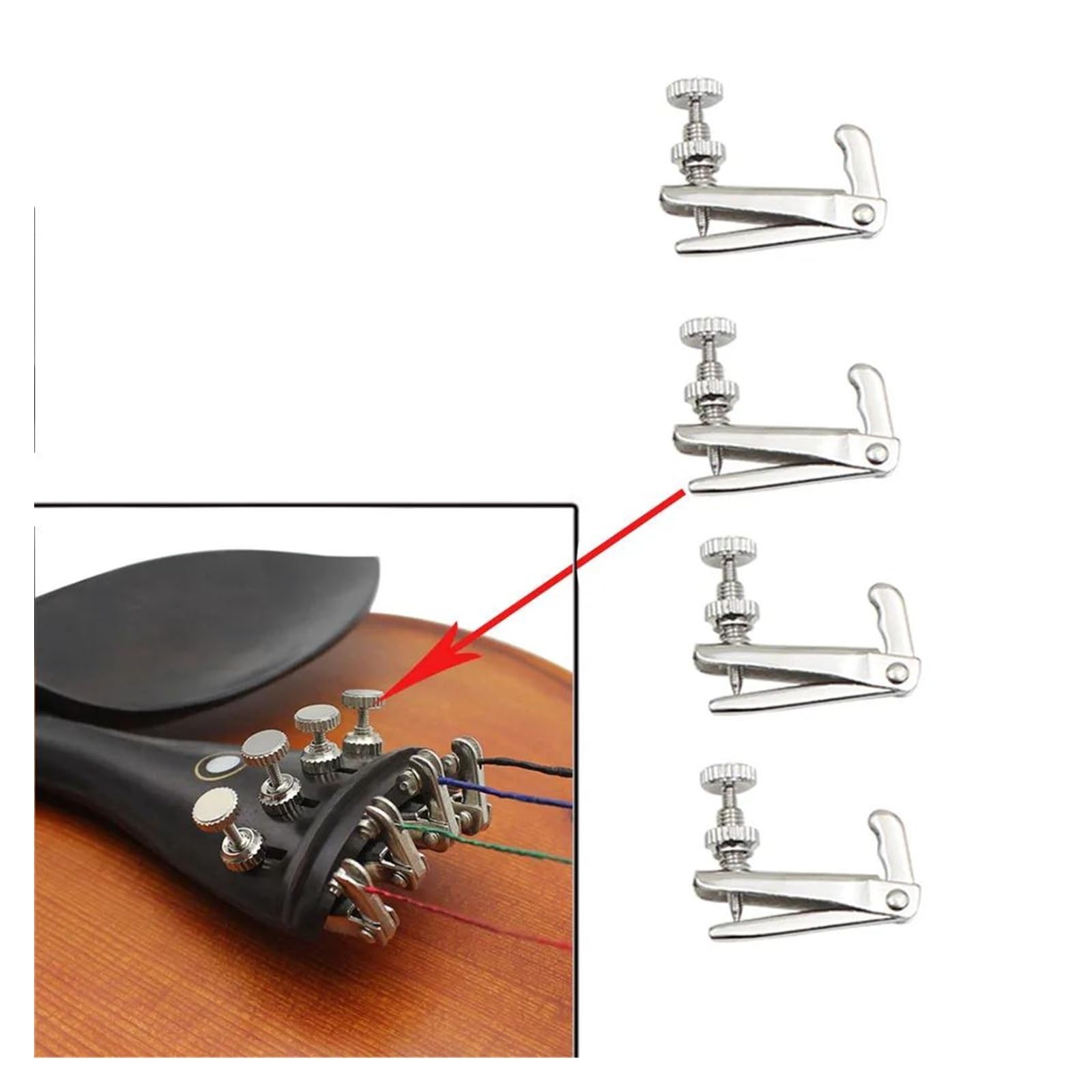 Accessori per violino Accessori per violino set da 15 pezzi tra cui cordiera cordiera mentoniera e viti
