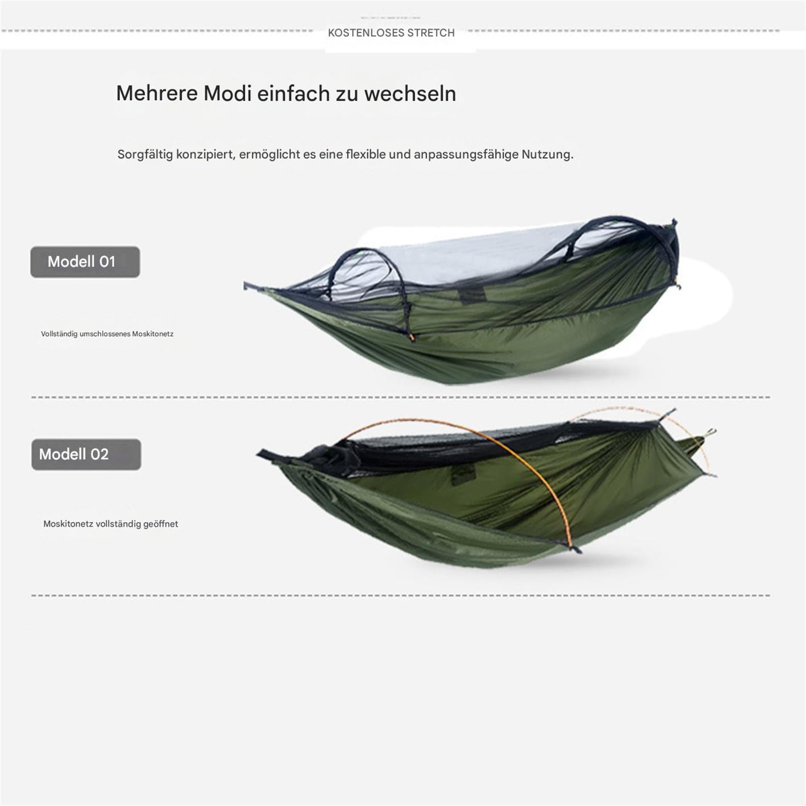 Moskitiera ogrodowa, Namiot hamakowy na zewnątrz z siatką biwak obozowy Trekk Portable(270 * 140 Cm-b)