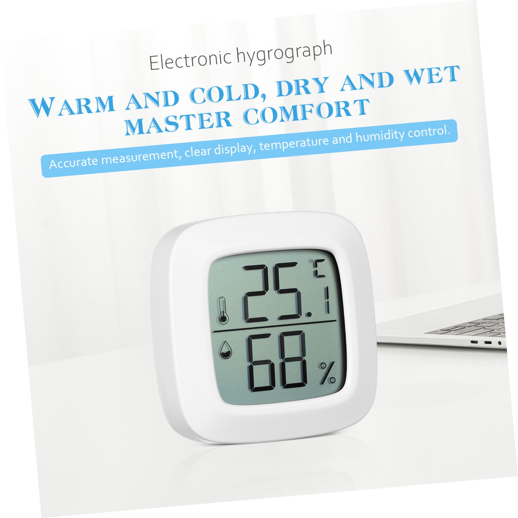 HEMOTON 4 Sätze Thermometer Drinnen Celsius Messgerät Messung Mini Hygrometer Temperaturmesser Nach Hause Feuchtigkeit Und Temperaturmesser Digitale Temperaturanzeige Abs Weiß 3 Stück * 4