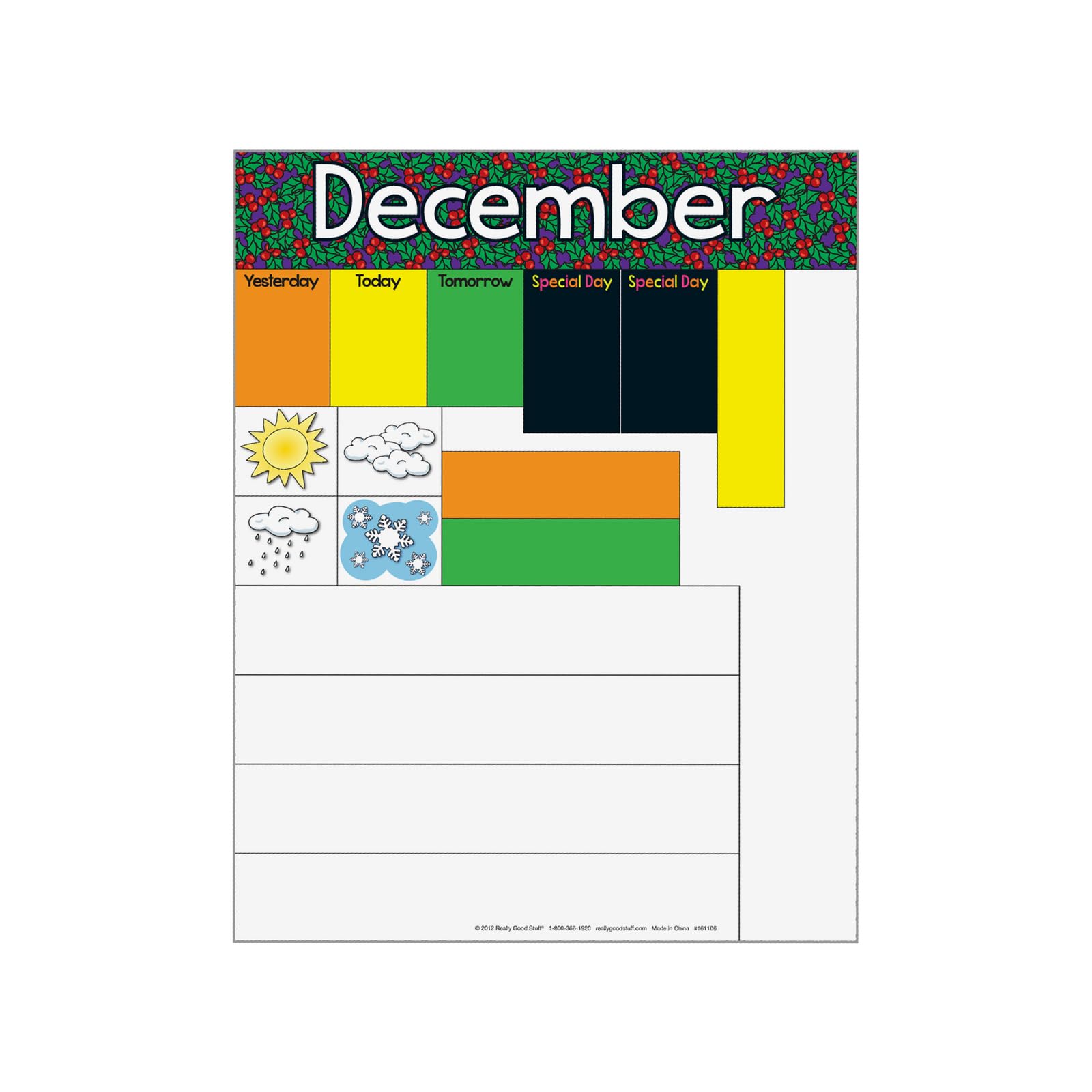 Really Good Stuff All About Today Pocket Chart - 22" x 30" - Grades K-3- Daily Classroom Calendar, Interactive and Engaging Classroom Poster, Homeschool Learning, Teacher Must Haves - Image 3
