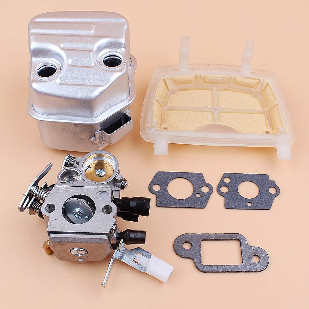 Tiempo Beixi Carburador Silenciador de Escape Kit Filtro de Aire Compatible con STIHL MS181 MS171 MS 181 171 Gasolina Motosierra Parts 1139 140 0604 ZAMA C1Q-S269