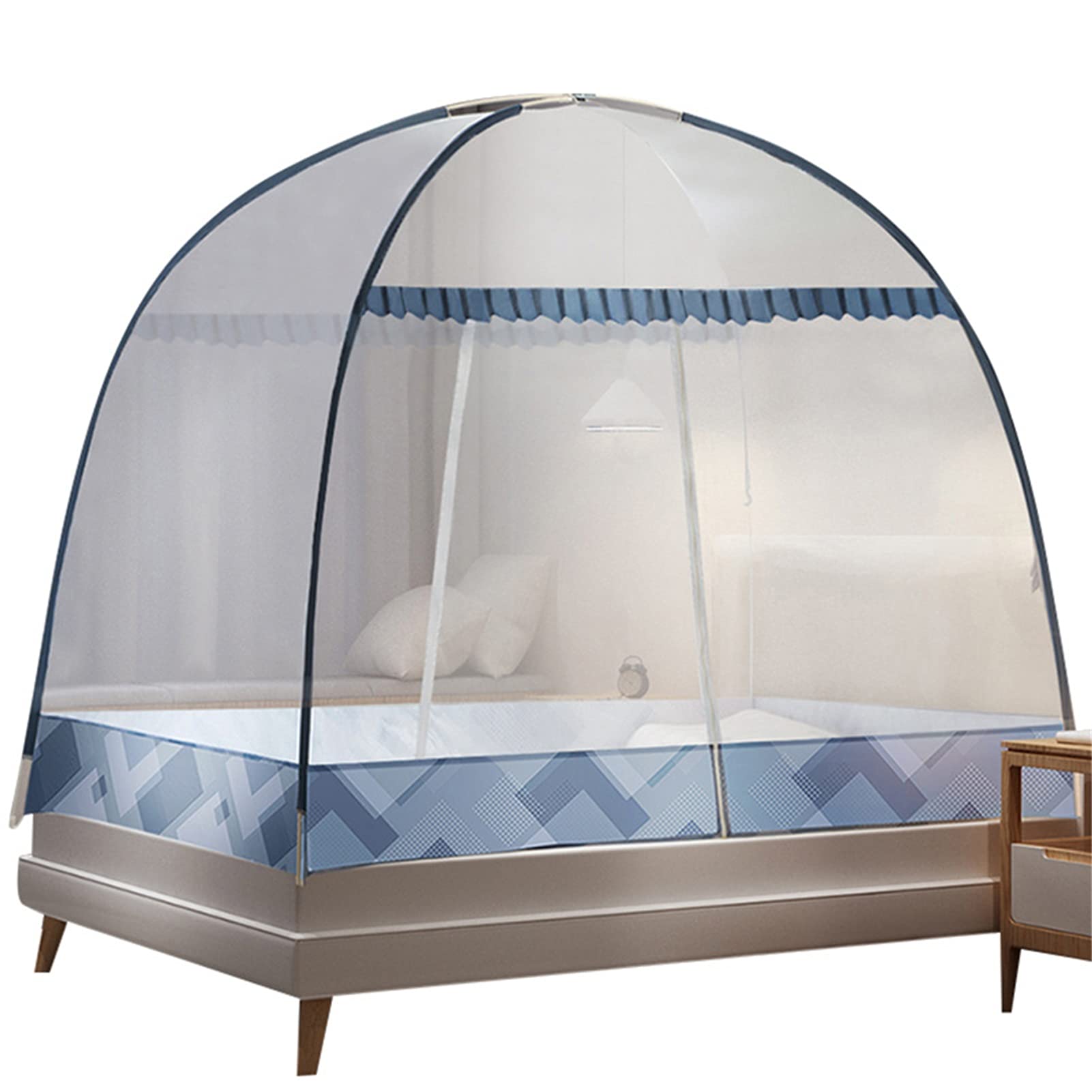 Qunan 1.5m No Assembly Required Mosquito Net Household Folding Mosquito Curtain Mosquito Bar Bed Net Color vered at ndom