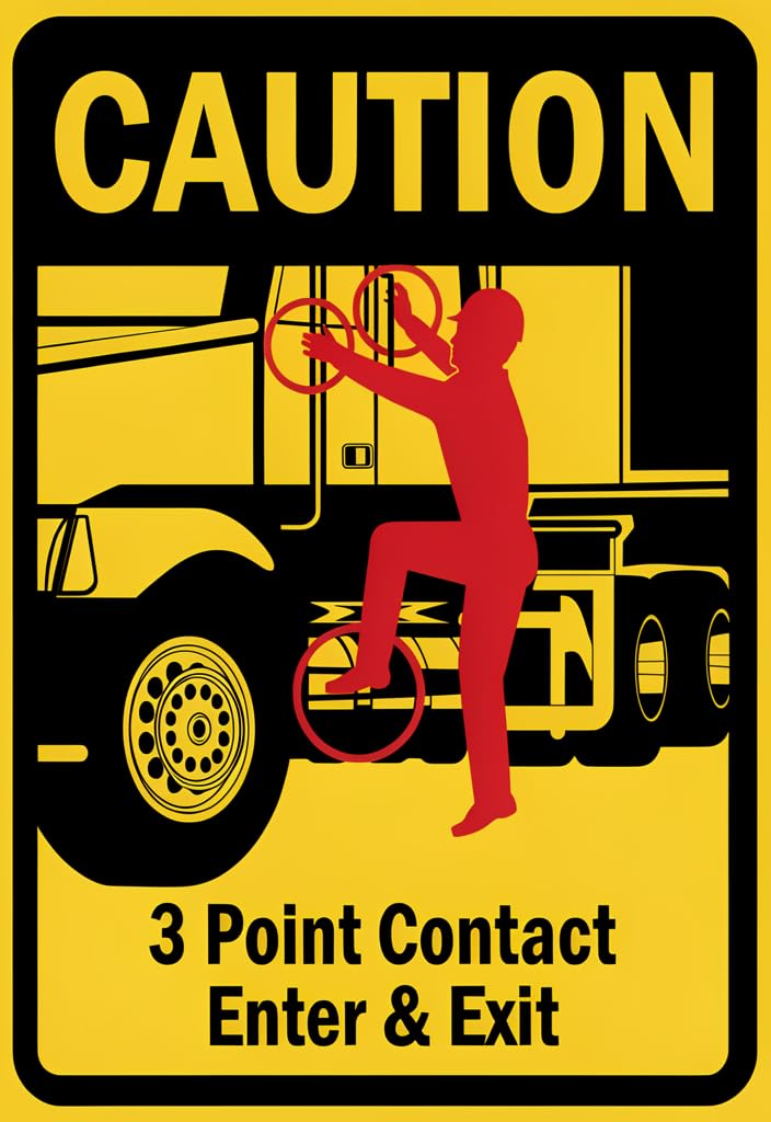 peiyeety 3 Point Contact Enter & Exit Caution Tin Sign 12x8 Inch, Vintage Industrial Metal Wall Decor, Yellow Black Red Safety Sign for Garage, Workshop, Warehouse, Construction Gift