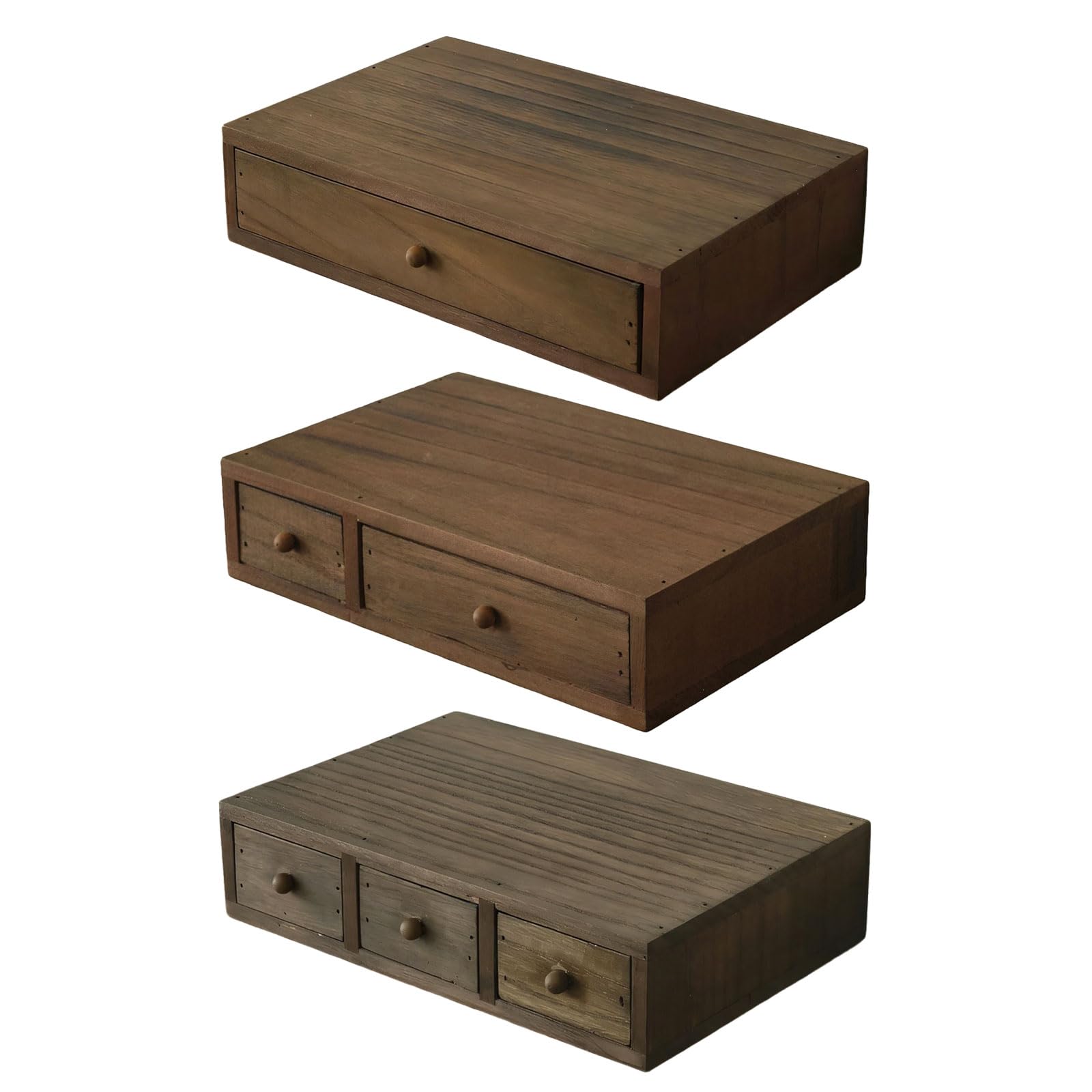 Generico Vassoio portaoggetti da scrivania in Legno per organizzare Accessori Scatola portaoggetti in Legno con cassetto per Gioielli cancelleria Pianificatore da Tavolo in Legno