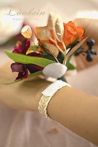 Miniatura 5 de Lookein Juego de 6 ramilletes de dama de honor para boda, flores de hombro, dama de honor, regalo de boda, ramillete para baile de graduación,