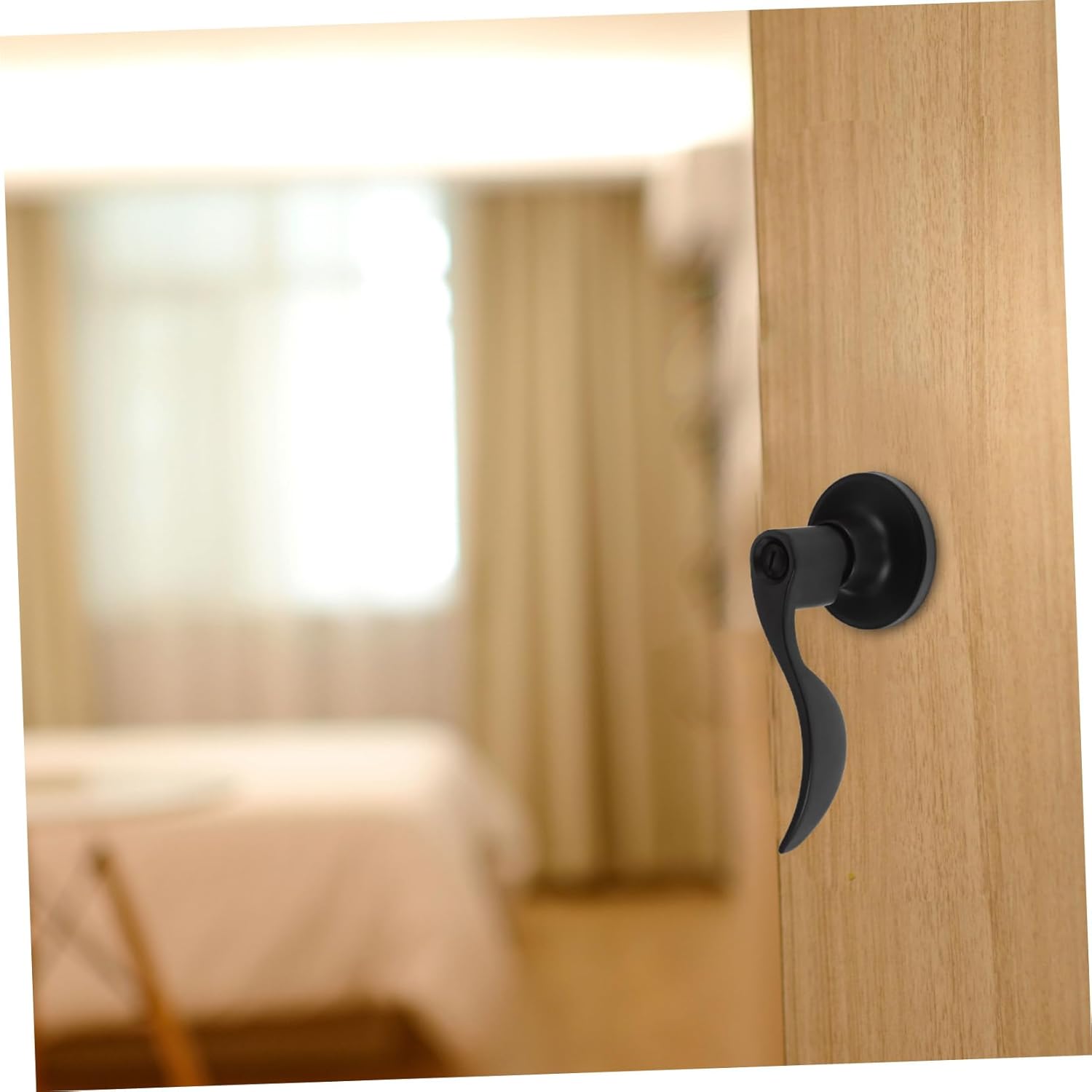 ARTIBETTER Wave Door Lever with Keyed Entry Lock Privacy Door Handles for Bedroom and Bathroom Stainless Steel Hardware for Interior and Exterior Use