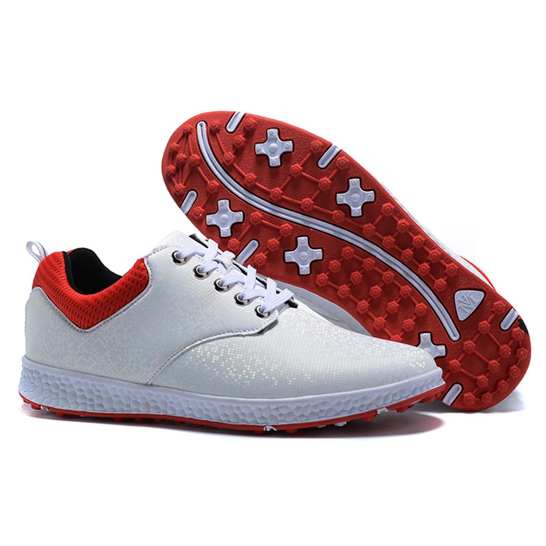 DAMANDO Golf Trainers for Women, Ladies Spikeless Golf Training Shoes Fashion Golfing Footwear for Gym Fitness,White,8.5