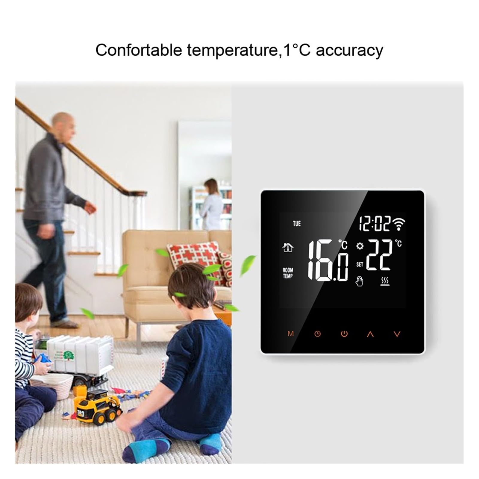 Inteligentny termostat WiFi, elektryczne ogrzewanie podłogowe woda/kocioł gazowy temperatura pracy pilota zdalnego sterowania Informacja O ZgodnośCi(WiFi Water Heating)