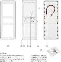 Vista 5 de Jtron Luces interiores de doble LED para autocaravana, 12 V CC con interruptor de pantalla táctil de iluminación de 5 modelos, repuesto