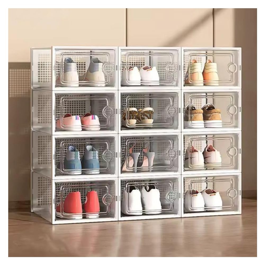 Boîtes de rangement pour talons hauts et sneakers transparentes lot de 24