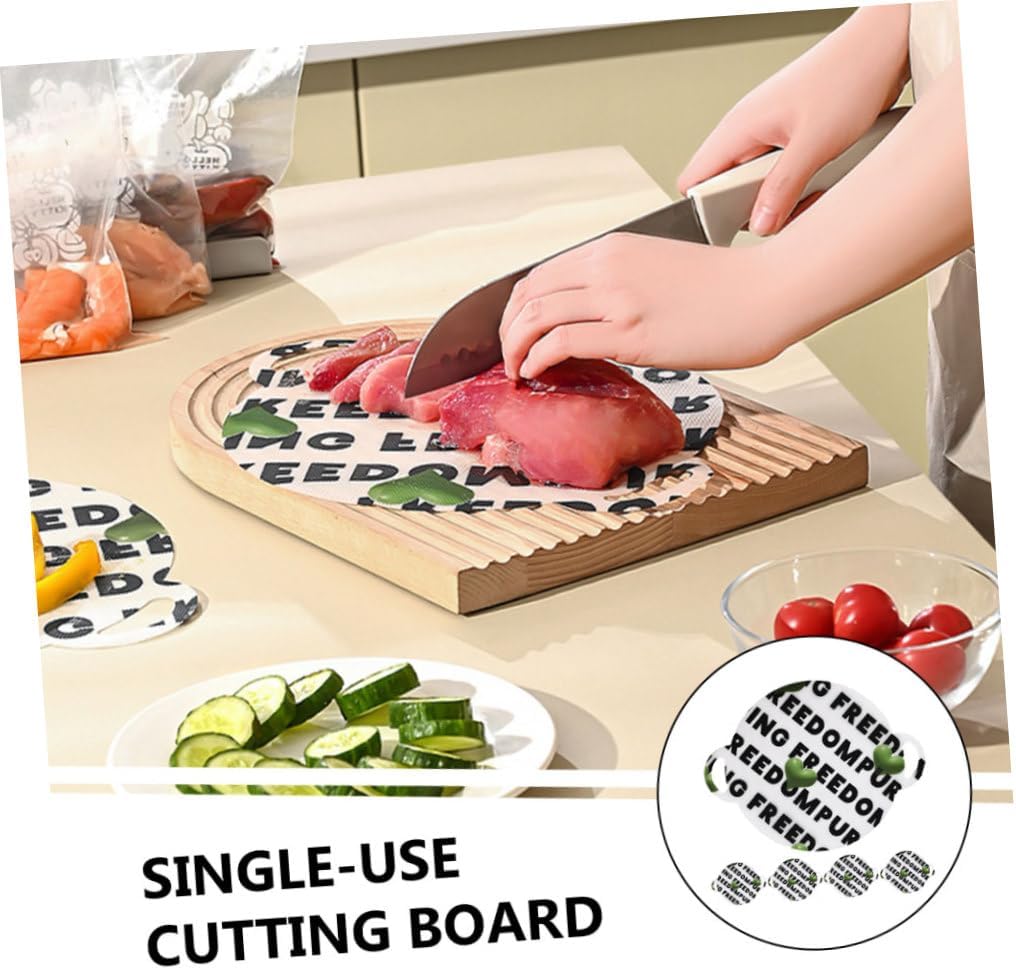 Disposable Cutting Board Mats 5pcs Black and White Portable Non-slip Kitchen Cutting Pads for Fruit and Vegetable Food Preparation