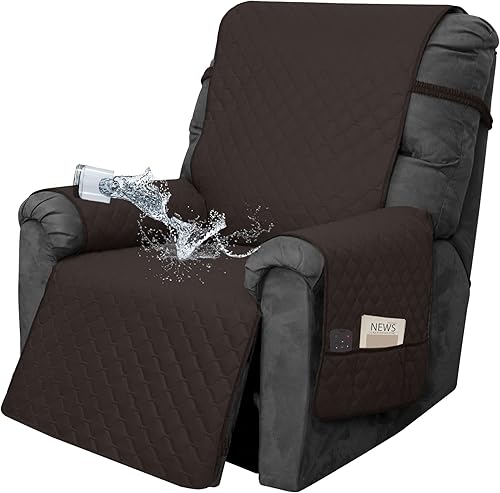 Miniatura 9 de Easy-Going Funda impermeable para sillón reclinable de gran tamaño con bolsillo, 1 funda de sofá reversible para sillón reclinable, protector