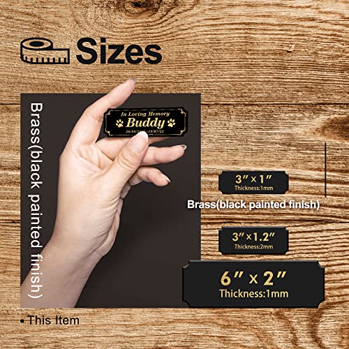 Image of Caramel Sweet Life Personalized Name Plates, Black Engraved Plaque with Gold Text, Trophy Plates Engraved, Custom Name Plate with Adhesive Backing or Screws, 3 inch W x 1 inch H