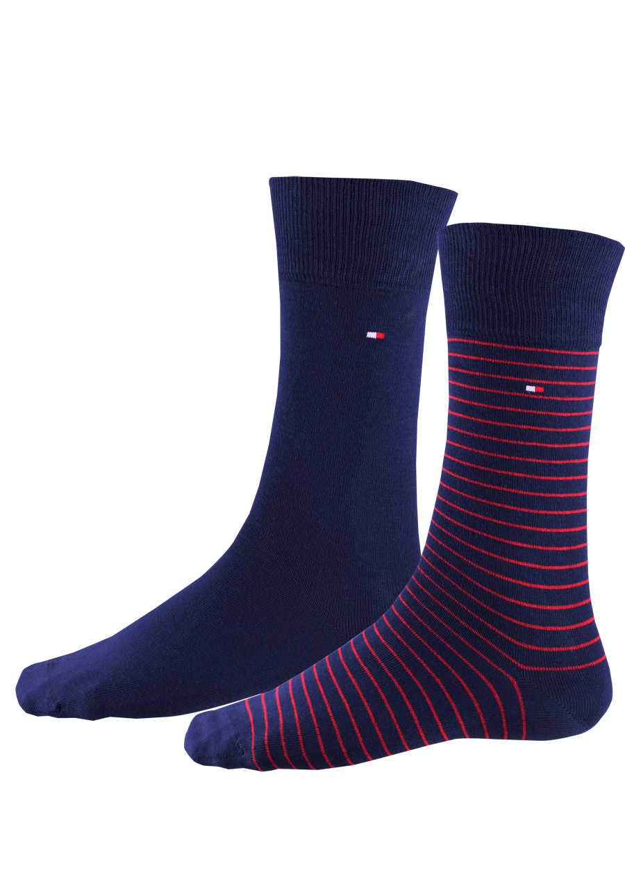 Tommy Hilfiger Mens Classic CLSSC SOCK, Navy / Red, 6-8 UK