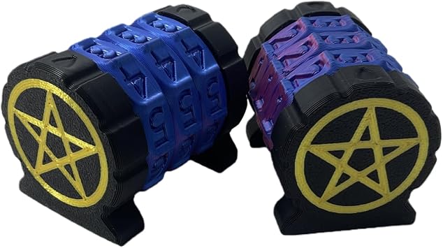 2 Pack Life Counter - HP Tracker with Tracking Card Slo MTG 3 Rings Star Pattern Tabletop RPG Dungeons and Dragons2pcs Black Gloden